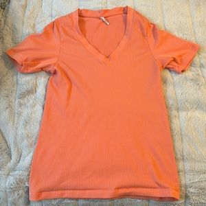 Orange dry fit short sleeve v neck